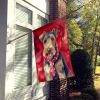 Airedale Terrier My Valentine House Flag Large Porch Sleeve Pole Decorative Outside Yard Banner Artwork Wall Hanging, Polyester, House Size