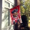 Rottweiler My Valentine House Flag Large Porch Sleeve Pole Decorative Outside Yard Banner Artwork Wall Hanging, Polyester, House Size, Multicolor