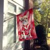 Chihuahua My Valentine House Flag Large Porch Sleeve Pole Decorative Outside Yard Banner Artwork Wall Hanging, Polyester, House Size, Multicolor