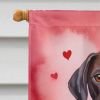 Pointer My Valentine House Flag Large Porch Sleeve Pole Decorative Outside Yard Banner Artwork Wall Hanging, Polyester, House Size, Multicolor