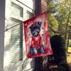 Affenpinscher My Valentine House Flag Large Porch Sleeve Pole Decorative Outside Yard Banner Artwork Wall Hanging, Polyester, House Size, Multicolor