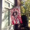 German Shorthaired Pointer My Valentine House Flag Large Porch Sleeve Pole Decorative Outside Yard Banner Artwork Wall Hanging, Polyester, House Size