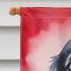 Gordon Setter My Valentine House Flag Large Porch Sleeve Pole Decorative Outside Yard Banner Artwork Wall Hanging, Polyester, House Size, Multicolor