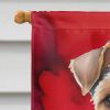 Airedale Terrier My Valentine House Flag Large Porch Sleeve Pole Decorative Outside Yard Banner Artwork Wall Hanging, Polyester, House Size