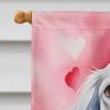 English Setter My Valentine House Flag Large Porch Sleeve Pole Decorative Outside Yard Banner Artwork Wall Hanging, Polyester, House Size, Multicolor