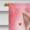 Silky Terrier My Valentine House Flag Large Porch Sleeve Pole Decorative Outside Yard Banner Artwork Wall Hanging, Polyester, House Size, Multicolor