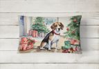 Waiting on Christmas Throw Pillow Throw Pillow for Indoor Couch Bed Outdoor Patio Washable, Beagle 1248,12Hx16W