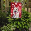 White German Shepherd My Valentine Garden Flag Mailbox Flag Decorative Yard Flag Banner Outside Patio Artwork Yard Flower Beds, Garden Size