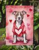 Pit Bull Terrier My Valentine Garden Flag Mailbox Flag Decorative Yard Flag Banner Outside Patio Artwork Yard Flower Beds, Garden Size, Multicolor