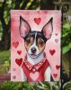 Rat Terrier My Valentine Garden Flag Mailbox Flag Decorative Yard Flag Banner Outside Patio Artwork Yard Flower Beds, Garden Size, Multicolor