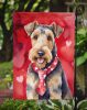 Airedale Terrier My Valentine Garden Flag Mailbox Flag Decorative Yard Flag Banner Outside Patio Artwork Yard Flower Beds, Garden Size, Multicolor