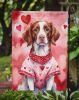 Brittany Spaniel My Valentine Garden Flag Mailbox Flag Decorative Yard Flag Banner Outside Patio Artwork Yard Flower Beds, Garden Size, Multicolor