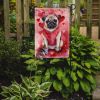 Pug My Valentine Garden Flag Mailbox Flag Decorative Yard Flag Banner Outside Patio Artwork Yard Flower Beds, Garden Size, Multicolor