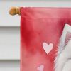 Samoyed My Valentine House Flag Large Porch Sleeve Pole Decorative Outside Yard Banner Artwork Wall Hanging, Polyester, House Size, Multicolor