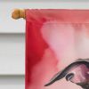 Greyhound My Valentine House Flag Large Porch Sleeve Pole Decorative Outside Yard Banner Artwork Wall Hanging, Polyester, House Size, Multicolor