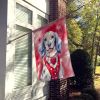 English Setter My Valentine House Flag Large Porch Sleeve Pole Decorative Outside Yard Banner Artwork Wall Hanging, Polyester, House Size, Multicolor