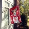 Jack Russell Terrier My Valentine House Flag Large Porch Sleeve Pole Decorative Outside Yard Banner Artwork Wall Hanging, Polyester, House Size