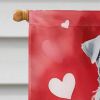 Kerry Blue Terrier My Valentine House Flag Large Porch Sleeve Pole Decorative Outside Yard Banner Artwork Wall Hanging, Polyester, House Size