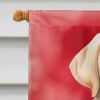 Yellow Labrador Retriever My Valentine House Flag Large Porch Sleeve Pole Decorative Outside Yard Banner Artwork Wall Hanging, Polyester, House Size