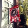 American Water Spaniel My Valentine House Flag Large Porch Sleeve Pole Decorative Outside Yard Banner Artwork Wall Hanging, Polyester, House Size