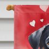 Rottweiler My Valentine House Flag Large Porch Sleeve Pole Decorative Outside Yard Banner Artwork Wall Hanging, Polyester, House Size, Multicolor