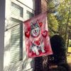 Alaskan Malamute My Valentine House Flag Large Porch Sleeve Pole Decorative Outside Yard Banner Artwork Wall Hanging, Polyester, House Size