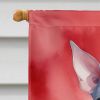 American Hairless Terrier My Valentine House Flag Large Porch Sleeve Pole Decorative Outside Yard Banner Artwork Wall Hanging, Polyester, House Size