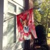 Basenji My Valentine House Flag Large Porch Sleeve Pole Decorative Outside Yard Banner Artwork Wall Hanging, Polyester, House Size, Multicolor