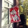 Coton de Tulear My Valentine House Flag Large Porch Sleeve Pole Decorative Outside Yard Banner Artwork Wall Hanging, Polyester, House Size, Multicolor