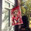 Norfolk Terrier My Valentine House Flag Large Porch Sleeve Pole Decorative Outside Yard Banner Artwork Wall Hanging, Polyester, House Size, Multicolor