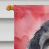 Bernedoodle My Valentine House Flag Large Porch Sleeve Pole Decorative Outside Yard Banner Artwork Wall Hanging, Polyester, House Size, Multicolor