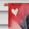 Flat-Coated Retriever My Valentine House Flag Large Porch Sleeve Pole Decorative Outside Yard Banner Artwork Wall Hanging, Polyester, House Size