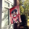 Greater Swiss Mountain Dog My Valentine House Flag Large Porch Sleeve Pole Decorative Outside Yard Banner Artwork Wall Hanging, Polyester, House Size