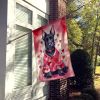 Scottish Terrier My Valentine House Flag Large Porch Sleeve Pole Decorative Outside Yard Banner Artwork Wall Hanging, Polyester, House Size