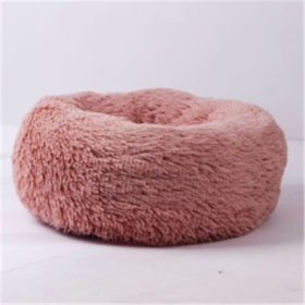 Round Long Hairy Autumn And Winter Nest Pad Cat Mattress (Option: Pink-120cm)