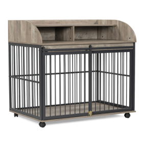 The Wooden Kennel Kennel Is Suitable For Large Medium-sized Dogs (Color: Grey)