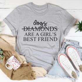 Dogs Are A Girl's Best Friend T-Shirt (Color: Athletic Heather, size: 3XL)