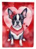 Boston Terrier My Valentine Garden Flag Mailbox Flag Decorative Yard Flag Banner Outside Patio Artwork Yard Flower Beds, Garden Size, Multicolor