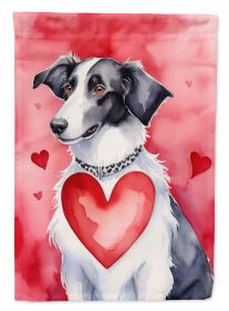 Borzoi My Valentine Garden Flag Mailbox Flag Decorative Yard Flag Banner Outside Patio Artwork Yard Flower Beds, Garden Size, Multicolor (Default: Default)