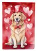 Golden Retriever My Valentine Garden Flag Mailbox Flag Decorative Yard Flag Banner Outside Patio Artwork Yard Flower Beds, Garden Size, Multicolor