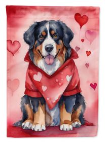 Bernese Mountain Dog My Valentine Garden Flag Mailbox Flag Decorative Yard Flag Banner Outside Patio Artwork Yard Flower Beds, Garden Size, Multicolor (Default: Default)