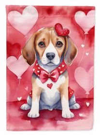 Beagle My Valentine Garden Flag Mailbox Flag Decorative Yard Flag Banner Outside Patio Artwork Yard Flower Beds, Garden Size, Multicolor (Default: Default)