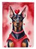 Doberman Pinscher My Valentine Garden Flag Mailbox Flag Decorative Yard Flag Banner Outside Patio Artwork Yard Flower Beds, Garden Size, Multicolor