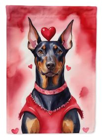 Doberman Pinscher My Valentine Garden Flag Mailbox Flag Decorative Yard Flag Banner Outside Patio Artwork Yard Flower Beds, Garden Size, Multicolor (Default: Default)