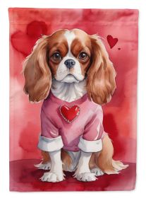 Cavalier Spaniel My Valentine Garden Flag Mailbox Flag Decorative Yard Flag Banner Outside Patio Artwork Yard Flower Beds, Garden Size, Multicolor (Default: Default)