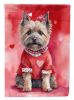 Cairn Terrier My Valentine Garden Flag Mailbox Flag Decorative Yard Flag Banner Outside Patio Artwork Yard Flower Beds, Garden Size, Multicolor