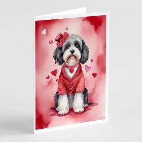 Tibetan Terrier My Valentine Greeting Cards Pack of 8 Blank Cards with Envelopes Whimsical A7 Size 5x7 Blank Note Cards (Default: Default)