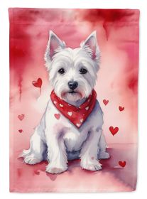 Westie My Valentine House Flag Large Porch Sleeve Pole Decorative Outside Yard Banner Artwork Wall Hanging, Polyester, House Size, Multicolor (Default: Default)