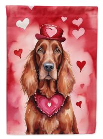 Irish Setter My Valentine House Flag Large Porch Sleeve Pole Decorative Outside Yard Banner Artwork Wall Hanging, Polyester, House Size, Multicolor (Default: Default)