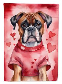 Boxer My Valentine House Flag Large Porch Sleeve Pole Decorative Outside Yard Banner Artwork Wall Hanging, Polyester, House Size, Multicolor (Default: Default)